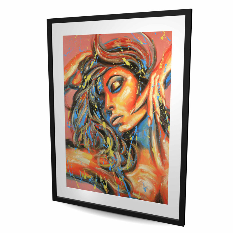 Danse les couleurs - reproduction figurative encadrée, H 48 po x l 36 po, Noir