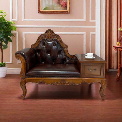 Chaise longue confortable avec structure en bois véritable