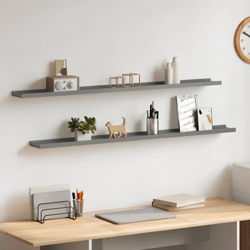 Tablette murale Tablette flottante à fixation murale pour cadre photo, gris, H 1,2 po x l 45,3 po x P 3,5 po