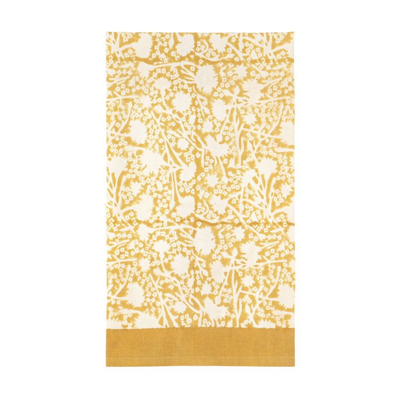 Floral Tea Towel Kitchen Towel, Dijon