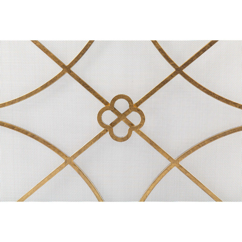 Boxwoods Bifold Iron Fireplace Screen, Royal Gold