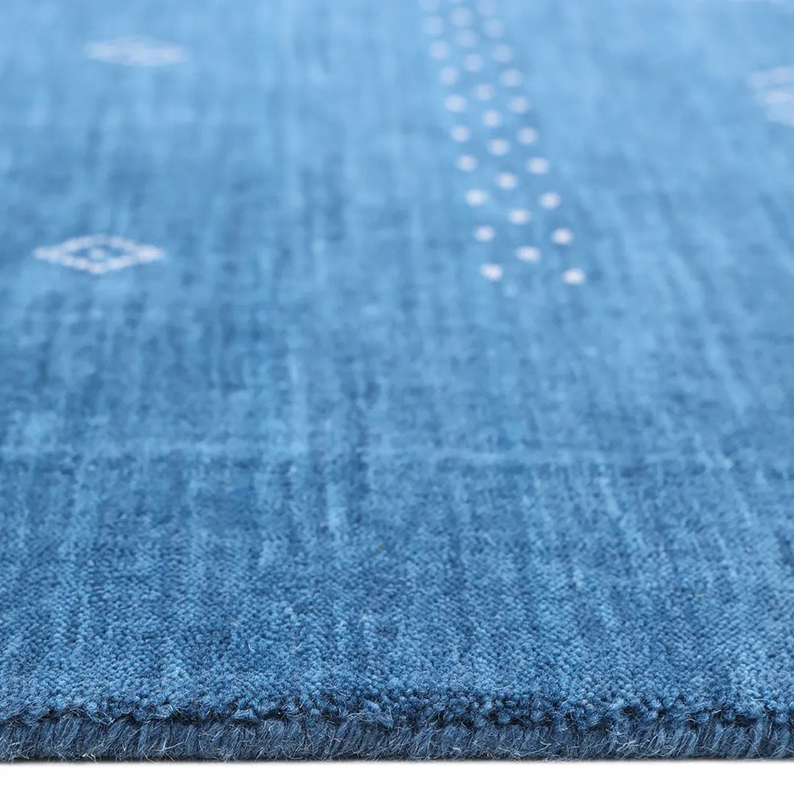 Simi Hand-Woven Geometric Cotton Wool Rug, Rectangle 10' x 14', Navy