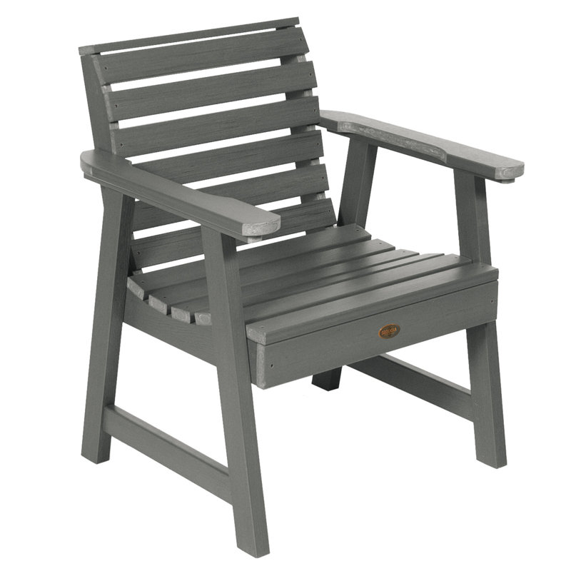Chaise de patio avec accoudoirs Cecillia, Teck côtier