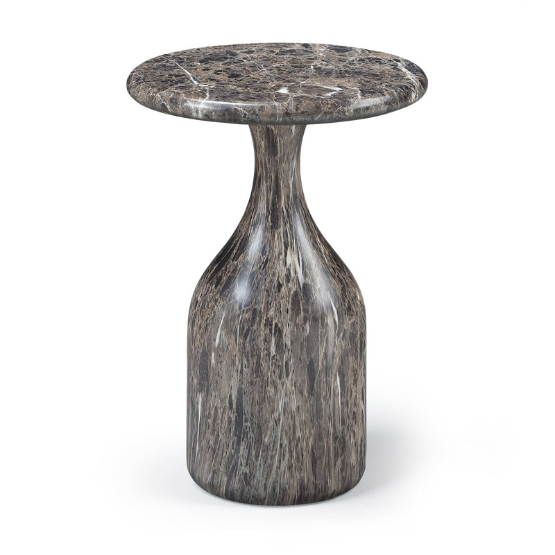 Table de bout Savona, 18 po de hauteur, Brown Marbled Finish