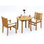 2 Seats 3 Pcs Grade-A Teak Wood Dining Set: 36" Round Table And 2 Cahyo Stacking Arm Chairs #11CH0702-1553830666