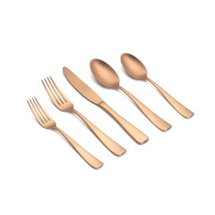 5pcs/set Stainless Steel Crown Handle Cutlery Set With Partial Gold Plating  And Embossed Steak Knives