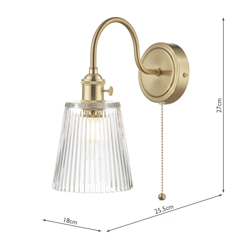 Wall Light, Natural Brass, 40 W