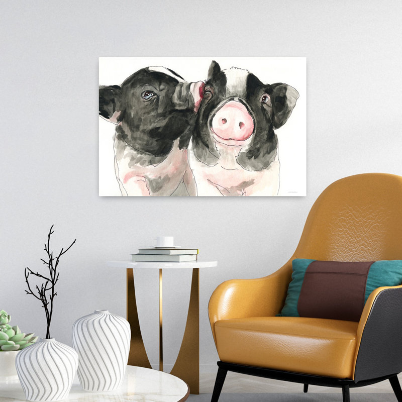 Porcelet bisous, art contemporain, H 16 po x l 24 po
