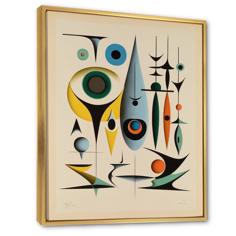 Crystalline Consciousness, Illustration rétro I - impression, H 32 po x l 16 po x P 1 po, Cadre flottant doré