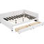 Lit de jour double avec tiroirs de rangement, tissu en lin beige, structure en bois massif, sans sommier pour le lin, détente-1303059007