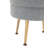 Bailey Mid-Century Modern Woven Polyester Blend Upholstered Wood Ottoman in Gray with Gold Legs-873556233-873556229