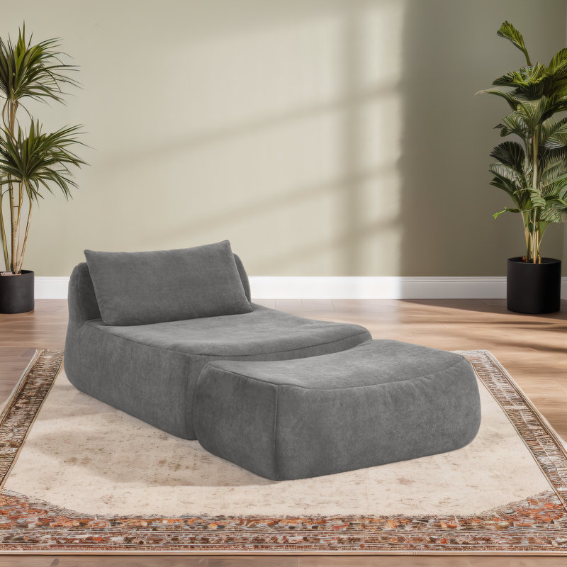 Lazy Sofa Bean Bag Chair Large Recliner, Gray