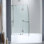 Porte de baignoire à charnière pivotante l 48 3/8 po x H 58 po avec verre trempé transparent de 5/16 po | Quincaillerie en acier inoxydable | Installation sécuritaire, résistante à l'explosion et réversible