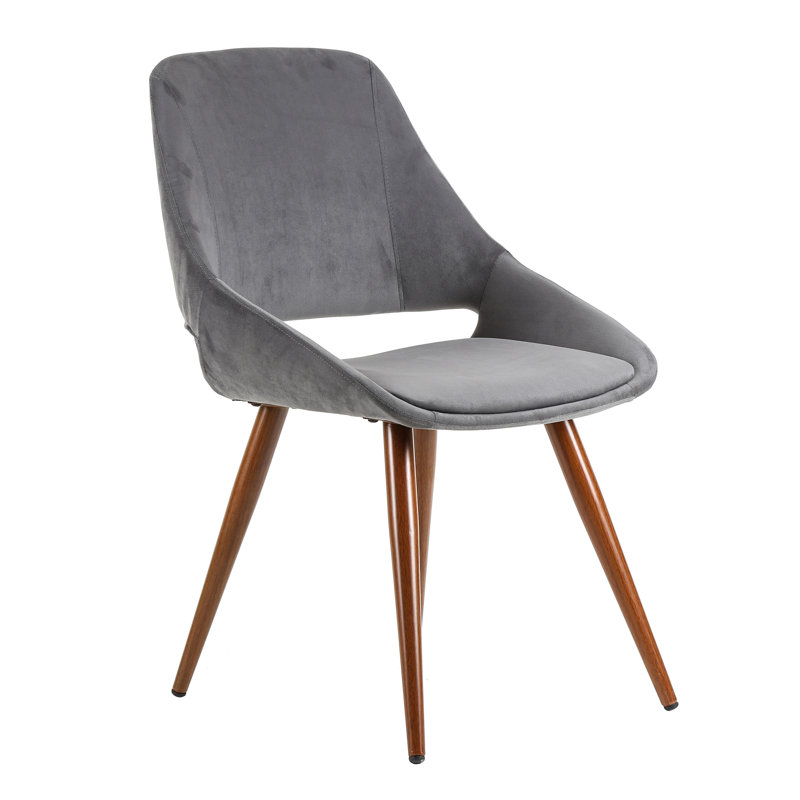 Chaise d'appoint rembourrée Mebane, Gris foncé