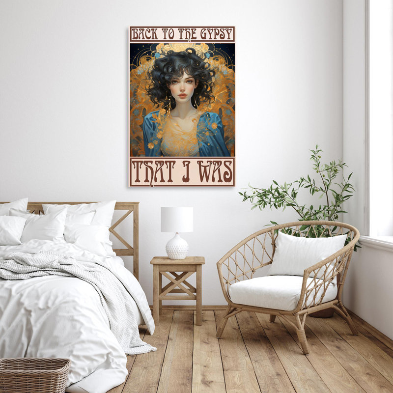 «Woman Back To The Gypsy», reproduction d'art graphique sur toile tendue 1 pièce, H 36 po x l 24 po x P 1,25 po