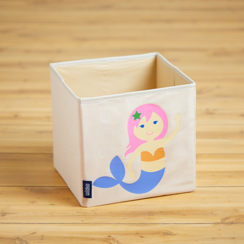 Wildkin Kids 10" Storage Cube – Durable Organizer for Toys, Books, & Art Supplies - Mermaids, Mermaids
