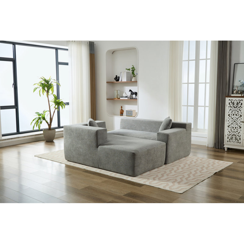 Canapé modulaire Pasqua Boneless, Gris chenille