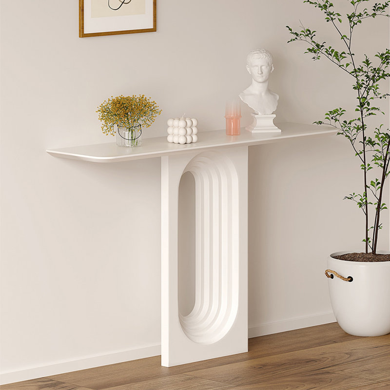 Console blanche en bois massif, H 35,43 po x l 39,37 po x P 12,81 po, Blanc