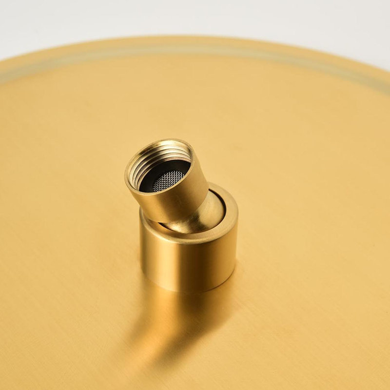 1-Spray 11.8 In. Wall-Mounted Dual Fixed And Handheld Shower Head 2.5 GPM With Slide Bar, Body-Sprays In Brushed Gold