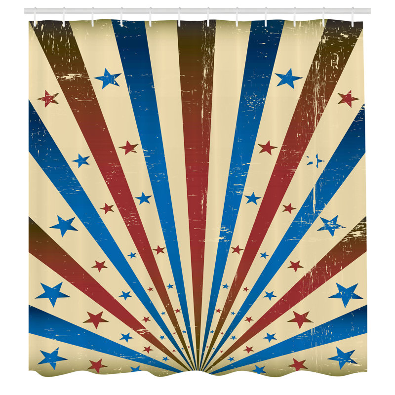East Urban Home Circus Shower Curtain Flag Color Background, 84"H x 69"W