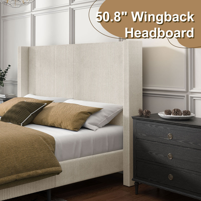 Wauseon Corduroy Upholstered Bed