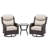 2-Person PE Wicker Outdoor Conversation Sets, 2 Swivel Chairs & 1 Side Table with Beige Cushions-1150994745