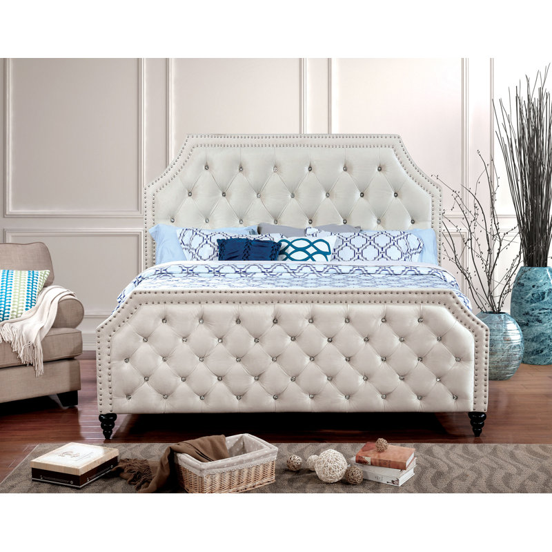 Lit plateforme tapissier Lirette, Double