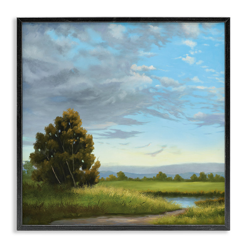 «Clouds Are Moving Landscape», estampe numérique, design par Julie Peterson, Giclée encadrée noir minuit, H 12 po x l 12 po