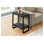 Table d'appoint industrielle - table d'appoint noire à 2 niveaux avec cadre en métal pour salon, chambre à coucher, table de chevet - table de bout moderne avec tablette inférieure