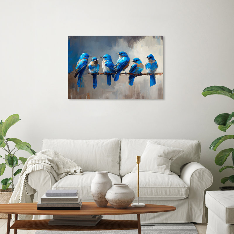 «Eriko Blue Birdies» par Wynwood Studio, H 20 po x l 30 po x P 0,8 po