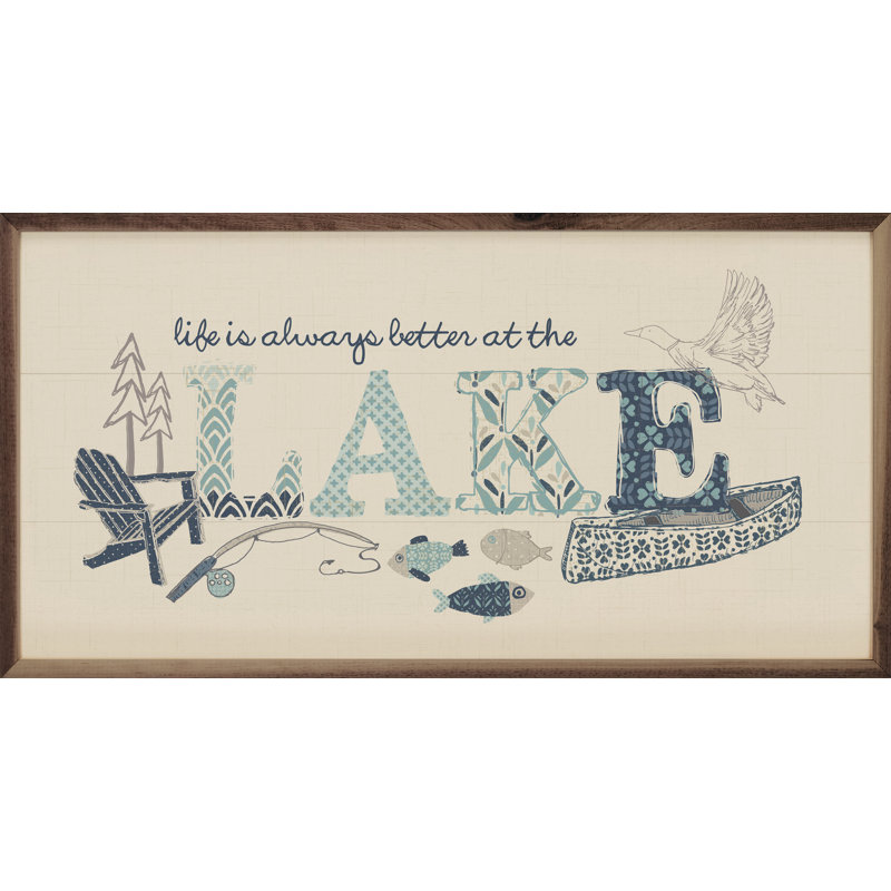 Lac avec motifs bleus par Amylee Week, H 20 po x l 40 po x P 1 po