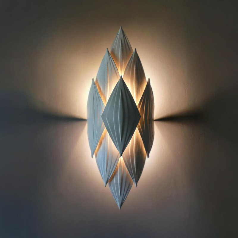 Xavier Clarisse Embossed Leather Wall Sconce, Bone