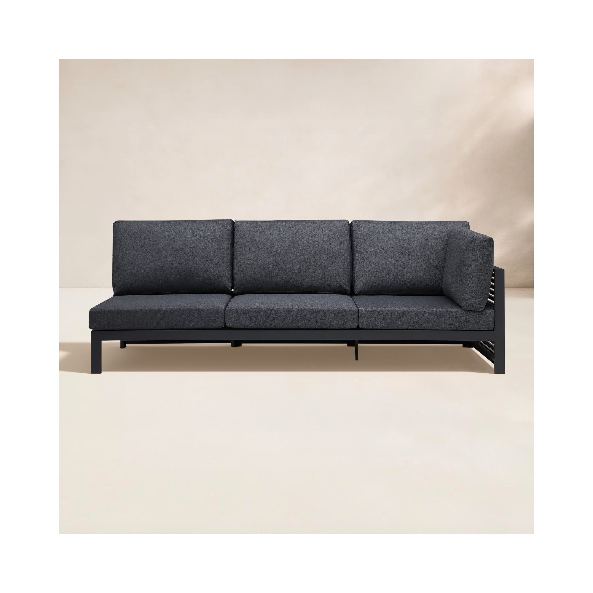 Pawni Teak 96.85'' Outdoor Patio Sectional Sofa with Custom Cover, Right Hand Facing