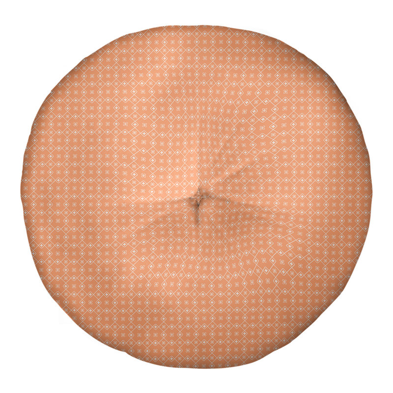 Coussin de sol Katelyn Elizabeth, 30 po x 30 po, Orange / blanc