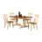  5-Piece Solid Wood Rectangle Extendable Dining Set In Cream & Brown With Gear Driven 18" Takeout Leaf (seats 4-6 people)-1096473295-1096473293-1096473294