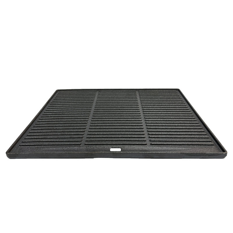 Barbecue en fonte réversible 18 po x 14 po - Carré, plat et inégal, idéal pour steak, nettoyable, carré équilibré en chaleur fiable, idéal pour steak, équilibré, qualité