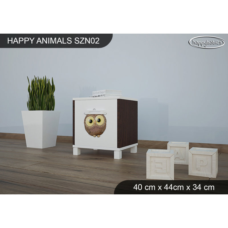 Nightstand, White/Chestnut