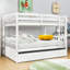 Lit superposé double en bois avec couchette simple et garde-corps Hommer-1524710418