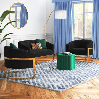 Tellico 3 Piece Velvet Living Room Set by Etta Avenue