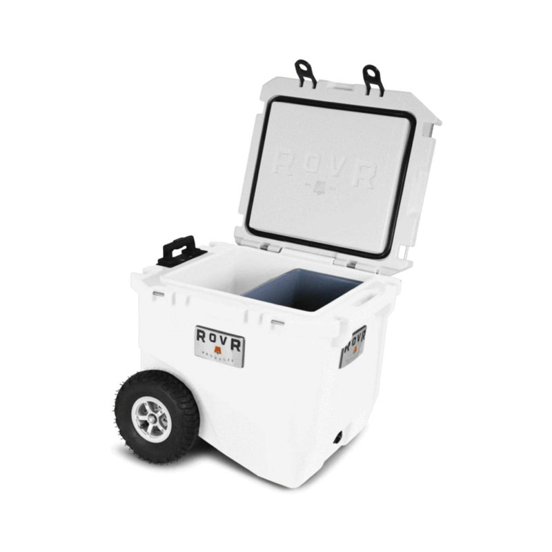RovR 45 Quarts Ice Chest with wheels, White