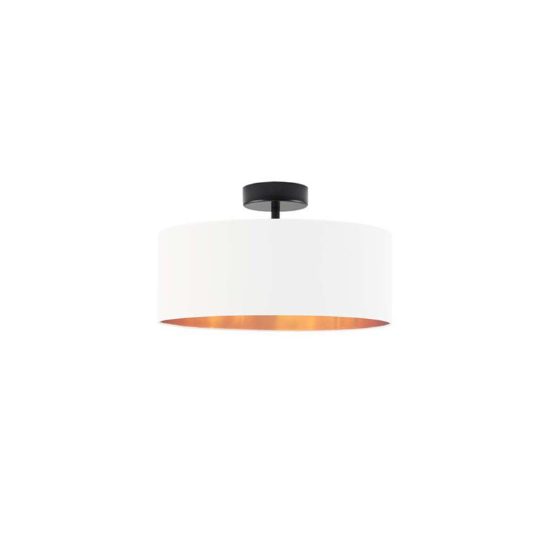 Geelke Fabric Semi Flush Mount, White, Black