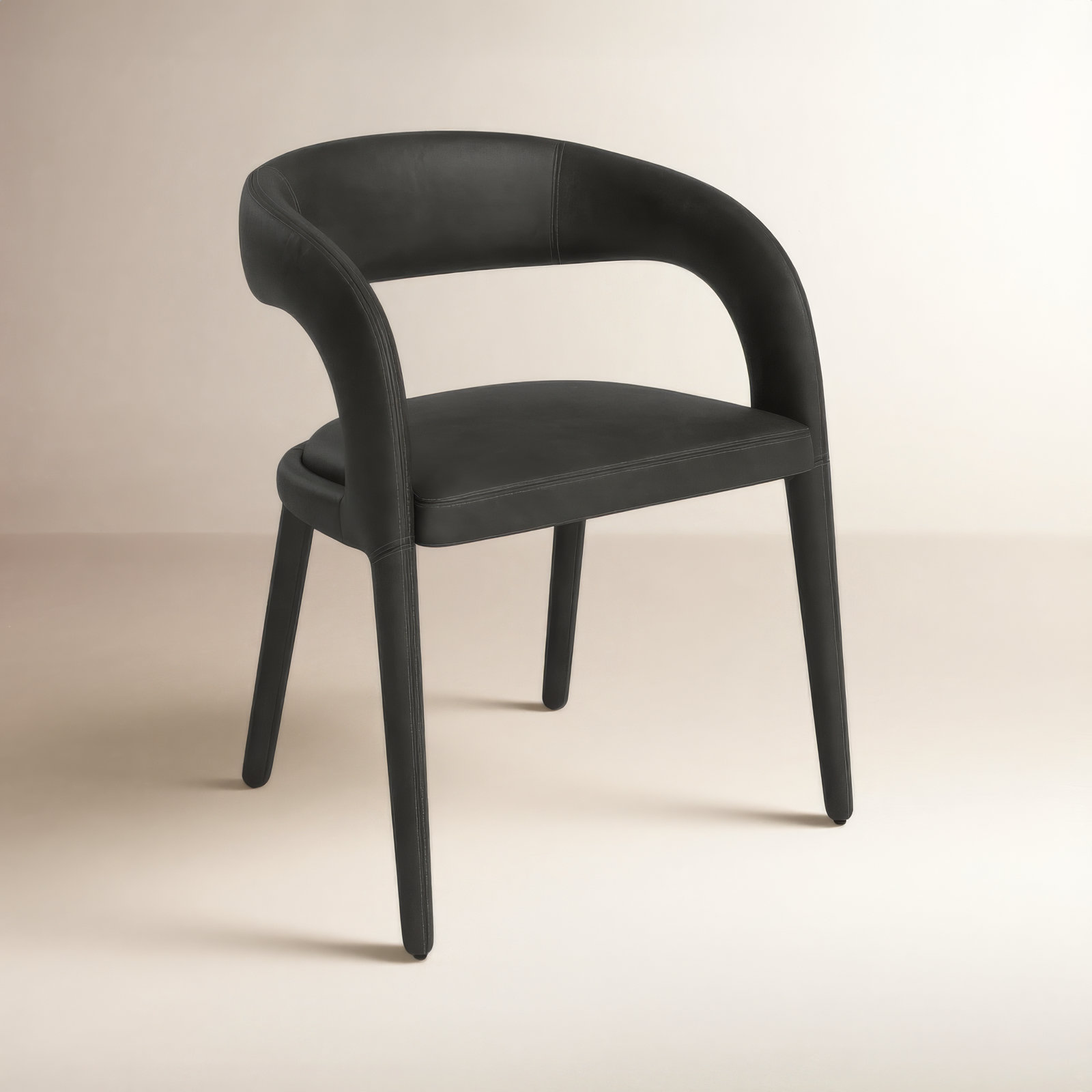 Freestyle Vegan Leather Dining Armchair, Black