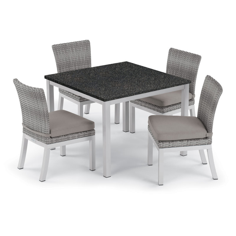 Argento Outdoor Dining Side Chair, Stone