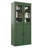 Vananh 100% Solid Wood 6-Shelf Bookcase with Solid, Frosted Glass Doors and Adjustable Shelves-1216912616