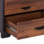 Table d'appoint attrayante en noyer avec finition et tiroirs