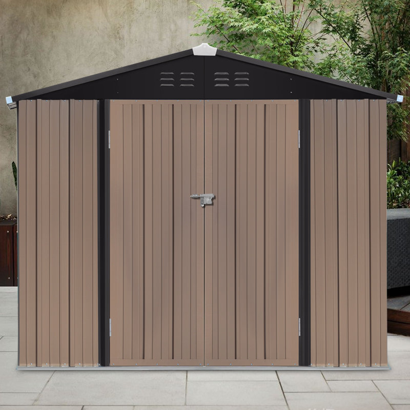 Large Galvanized Steel Lockable Apex Metal Shed