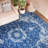 Julieanna Power Loom Performance Oriental Dark Blue Rug-50592181