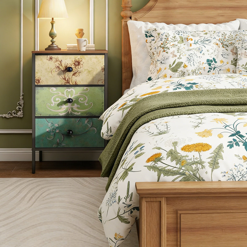 41.9cm W Manufactured Wood Bedside Table