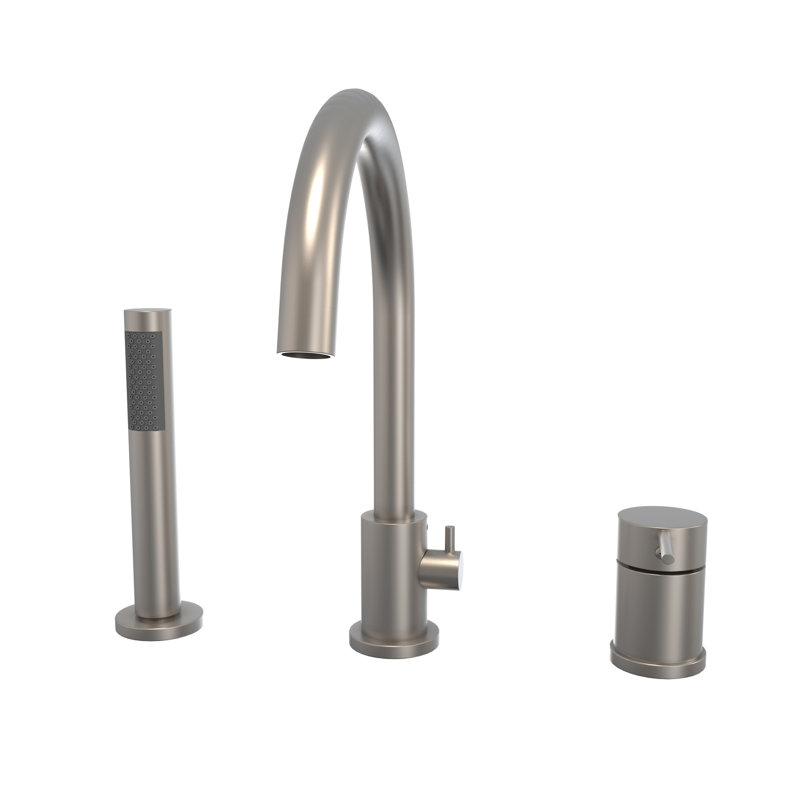 Robinet de baignoire à fixation sur le comptoir avec douche à main 12 po x 7 po DreamLine Montego, Nickel brossé
