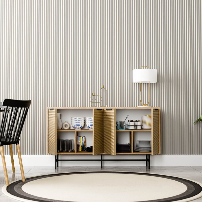 Covedale 144cm Console Table, Beige/Black